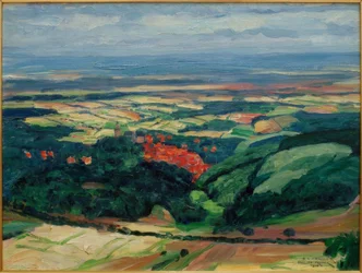 Uitzicht over Kronberg in de Mainevlakte