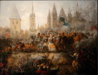 Verdediging van Doornik door de Prinses van Epinoy, Philippe-Auguste Hennequin, Museum voor Schone Kunsten van Doornik