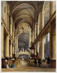 Interieur van de kerk St Etienne du Mont - in 