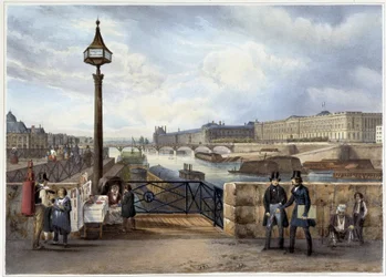 Het Louvre gezien vanaf de Pont Neuf - in 
