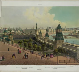 Het Moskouse Weeshuis uit een panoramisch uitzicht op Moskou in 10 delen, ca. 1848