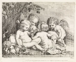 Christus, Johannes de Doper en twee putti