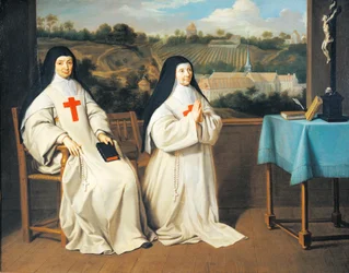 Portret van de zuster en moeder Agnes van Moeder Marie-Angelique Arnauld voor de abdij van Port-Royal des Champs, toegeschreven aan Philippe de Champaigne