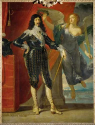 Louis XIII gekroond met de overwinning ...