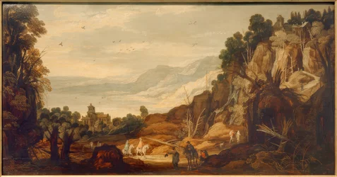 Berglandschap met ruiters