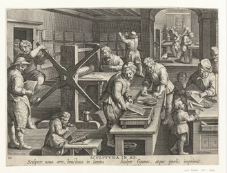 Productie van kopergravures