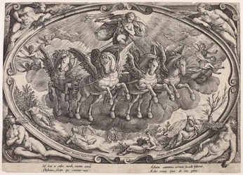 Apollo (Sol) met de zonnewagen (De vier jaargetijden met de zon, titelblad)