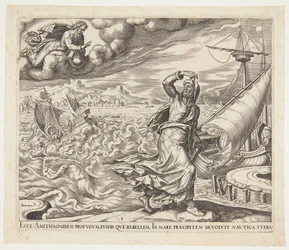 Jona vlucht voor de aanwezigheid van de Heer