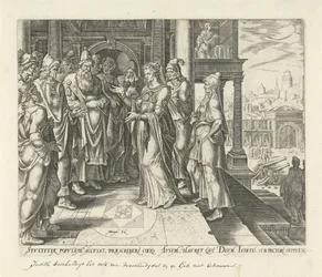 Judit vermaant de bestuurders van Betulia. Geschiedenis van Judit en Holofernes (serietitel)
