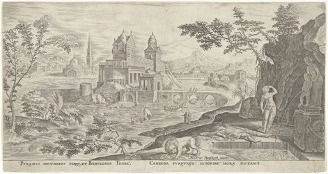 Landschap met de zelfmoord van Thisbe