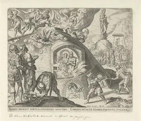 Sadrach, Mesach en Abednego worden in het vuur gegooid Geschiedenis van Sadrach, Mesach en Abednego