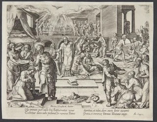 De apostelen dopen in Jeruzalem