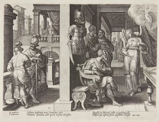 De engel stuurt Cornelius naar St. Peter