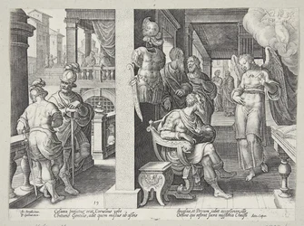 De engel stuurt Cornelius naar St. Peter