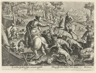 Wolvenjacht met speren