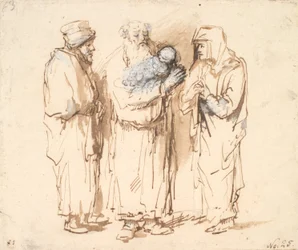 Joachim met het kleine Christuskind, Anna en een derde figuur