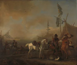 Een legerkamp, ca.1662-1664 (olieverf op paneel)
