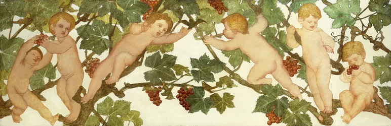 Putti die Spelen in een Wijngaard