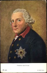 Kunstenaar Ak Friedrich de Grote, Friedrich II van Pruisen, Ackermann 1653