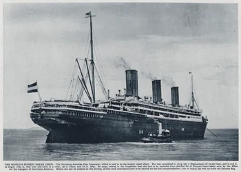 Imperator, oceaanstomer gebouwd voor de Duitse Hamburg America Line in 1913, gebruikt door de geallieerden om Amerikaanse troepen terug naar de Verenigde Staten te vervoeren na het einde van de Eerste Wereldoorlog