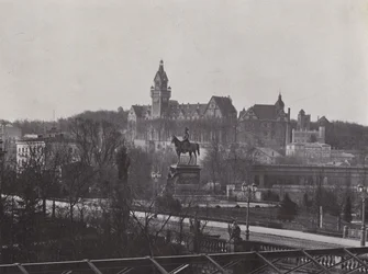 Potsdam, Oorlogsschool en Monument voor Keizer Wilhelm de Grote (zw/w foto)