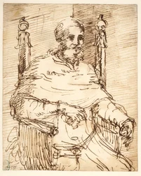 Portret van Paus Julius II, naar Raphael