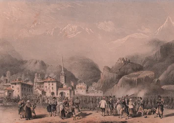 Bivak van Franse troepen in Susa, Piëmont