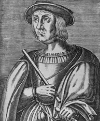 Portret van Jacques II de Chabannes de La Palice (ca. 1470-1525), Franse militaire officier, Heer van La Palice, van Pacy, van Chauverothe, van Bort-le-Comte en van Heron (gravure)