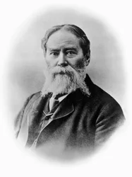 Portret van James Russell Lowell (1819-1891), Amerikaanse romantische dichter, criticus, redacteur, abolitionist en diplomaat, foto