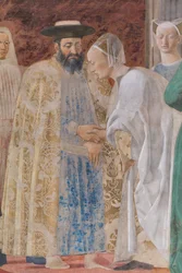 Aanbidding van het kruis en ontmoeting tussen Salomo en de koningin van Sheba (detail)