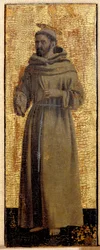 Polyptiek van Barmhartigheid: de Maagd van Barmhartigheid, omringd door heiligen. Detail (Sint Franciscus van Assisi)