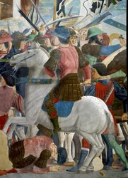 De Legende van het Ware Kruis, de Slag van Heraclius en Chosroes, voltooid 1464 (detail)
