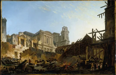 La foire Saint-Germain na de brand in de nacht van 16 op 17 maart 1762, ca. 1762