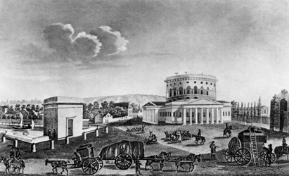 Zicht op de poort van la Villette, Parijs