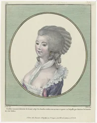 Gallerie des Modes et Costumes Français, 1781, oo 221 : Coeffure nommée à la Levit (...)