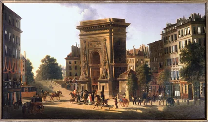 De boulevard du Temple en de Porte Saint Denis, Parijs, ca 1810