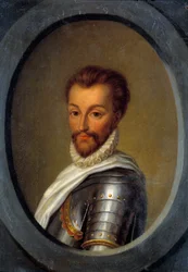 Portret van Hendrik I van Bourbon (1552-1588) Prins van Condé