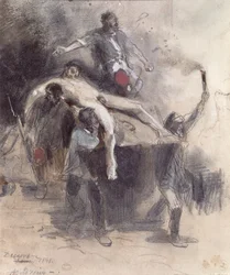 Mannen die een lijk wegdragen, 23 februari 1848