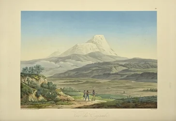 Uitzicht op Cajambe, illustratie uit 