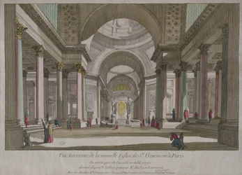 Zicht op het interieur van het Pantheon in Parijs