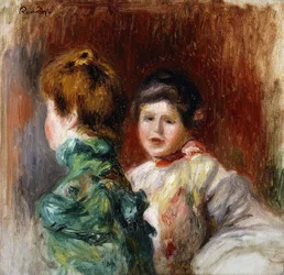 Een schets van de hoofden van twee vrouwen, 1895