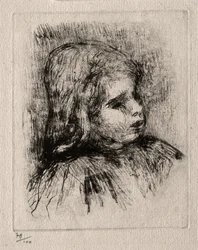 Claude Renoir, driekwart naar rechts, 1908