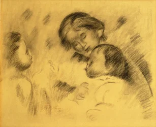 Gabrielle Renard met Jean Renoir en een klein meisje, ca. 1895-96