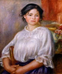 Meisje zittend, door Pierre-Auguste Renoir