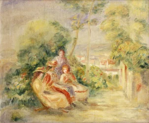 Meisjes in een tuin, ca. 1895
