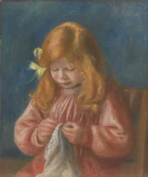 Jean Renoir aan het naaien