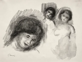 De Steen met drie schetsen