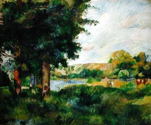 Landschap in de Ile-de-France, of Landschap met Grote Bomen