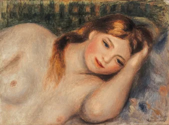 Naakt, jong meisje liggend als buste, 1905