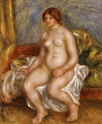 Naakte vrouw op groene kussens, 1909